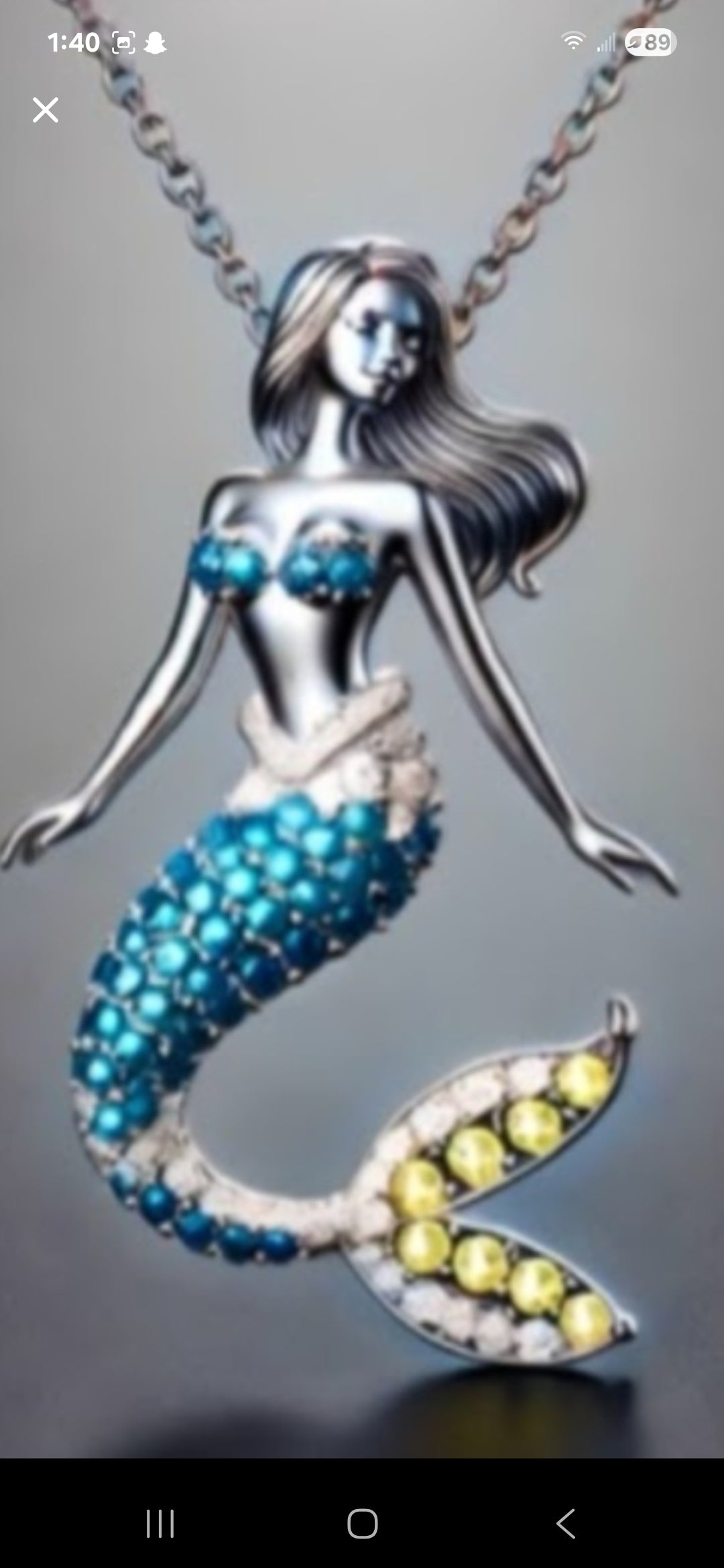 Mary the Mermaid Azul Pendant